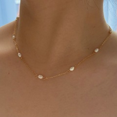 天然淡水真珠のネックレス卸売ステンレス鋼絶妙なハイエンドファッションシンプルなネックレスヨーロッパとアメリカの国境を越えた新製品