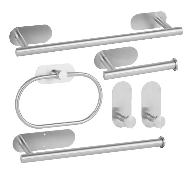 Acero inoxidable transfronterizo toallas de toallas de baño sin perforación anillo de toallas de baño estante de almacenamiento accesorios de baño