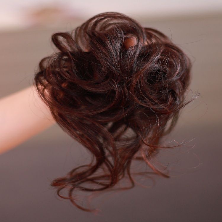 新疆西藏专链丸子头神器假发圈盘发蓬松卷发女士真发自然卷发圈花