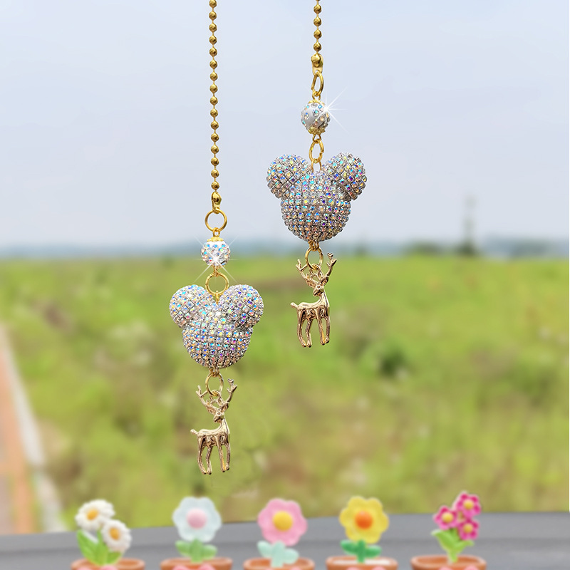 컬러 화이트 더블 만화 머리 펜던트 사슴 사슴