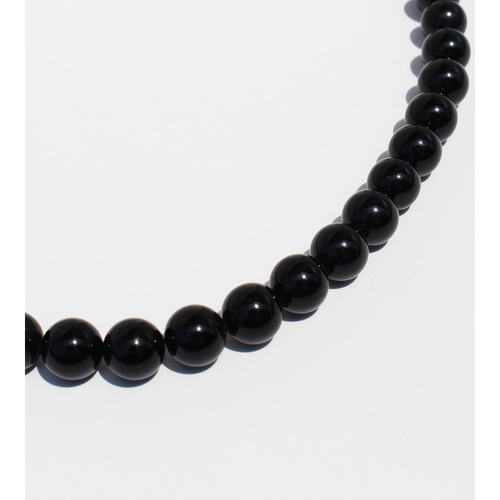Korean Fever Same Item Bead Necklace, Minority High-Grade Black Agate Choker Necklace, Cold Silver Color Bracelet Set 796
