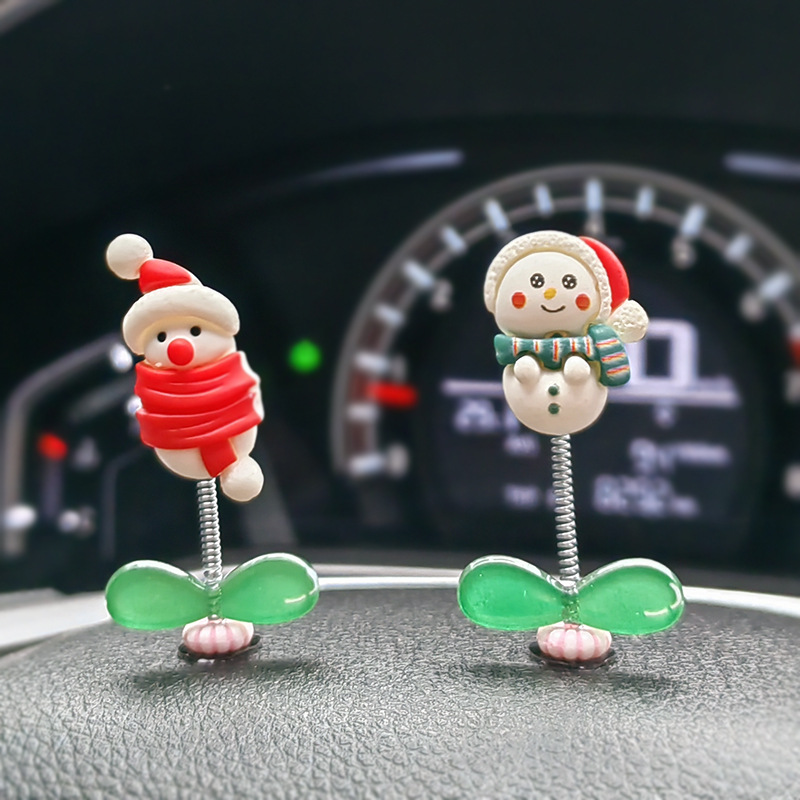 Coche transfronterizo sacudiendo la cabeza Santa Claus decoración Nueva Elk coche consola central salpicadero regalo decoración Decoración