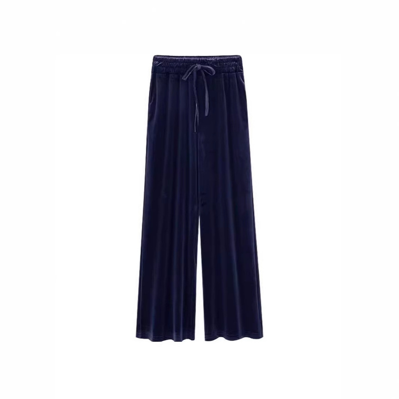 Source Factory Specializes in Foreign Trade, Supplying High-Waisted Velvet Straight-Leg Pants for Autumn and Winter 100kg Loose-Fitting Slimming Velvet Pants for Women
