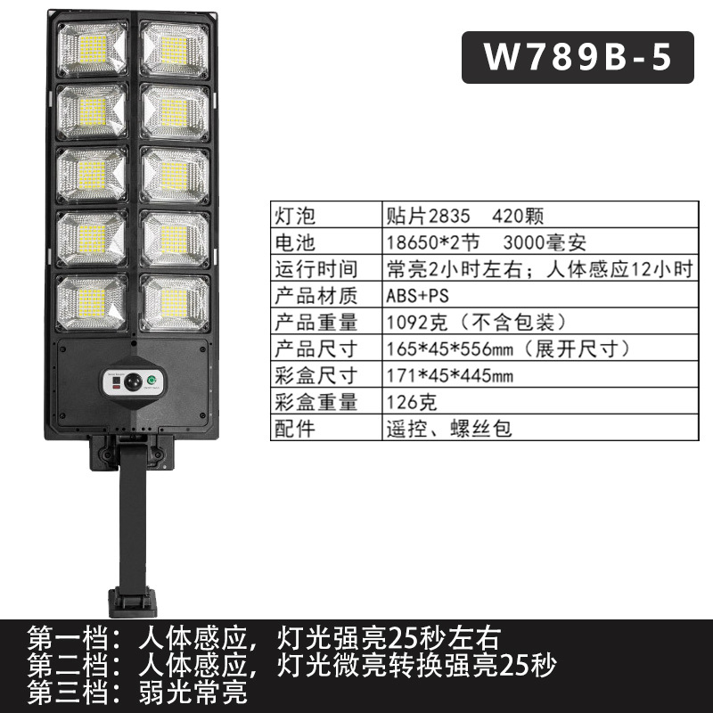 Nuevas luces LED transfronterizas, farolas pequeñas, farolas de doble fila, farolas de inducción, luces solares para jardín, iluminación exterior