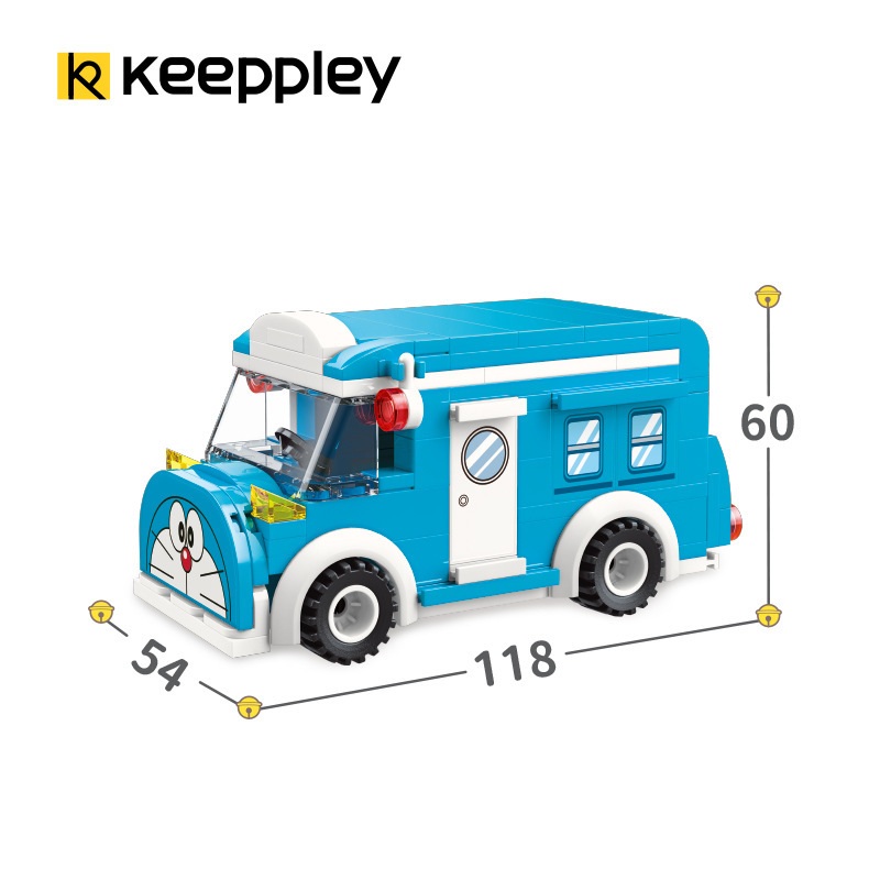 启蒙积木keeppley哆啦A梦甲壳虫巴士车车模型儿童拼装玩具K20406|undefined