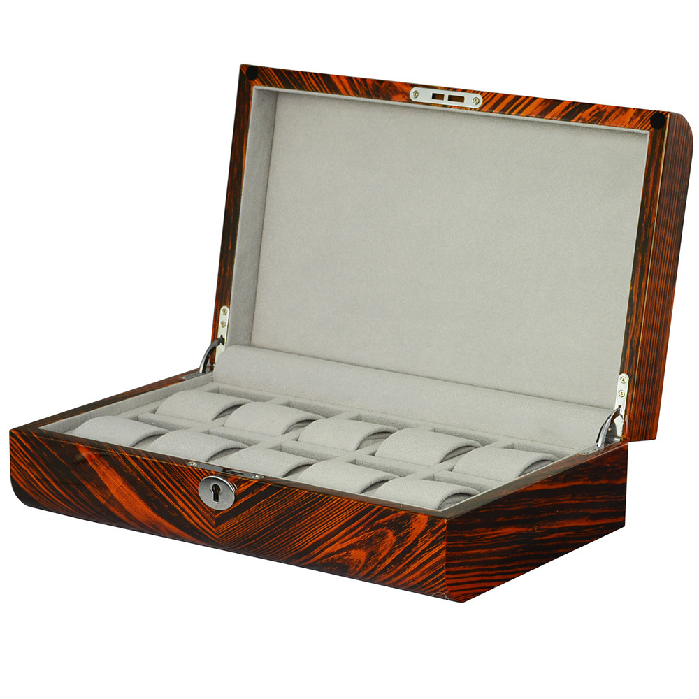 High-Gloss Paint High-End Wooden Retro Watch Storage Box 10 Watch Positions Watch Storage Box Watch Case Box