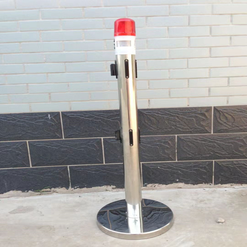 反光线提示围栏 红外感应闪光灯不锈钢围栏 安全围栏 伸缩式5米