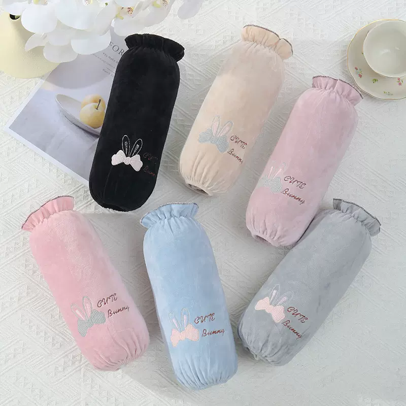 秋冬季女士长款袖套可爱卡通刺绣套袖新款学生学习防污防脏护袖头