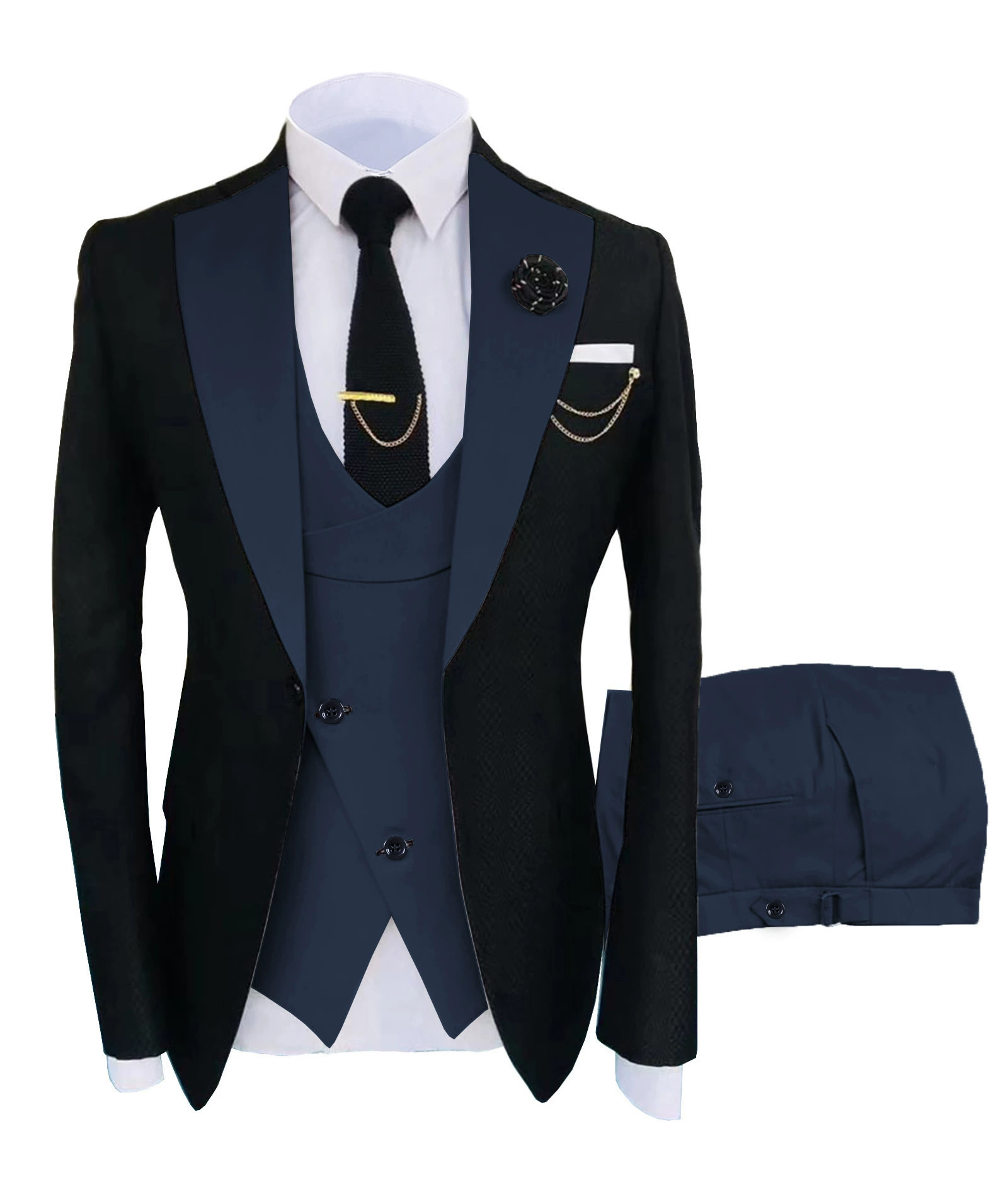 Классический костюм куртка, свадебное платье, жилет, брюки, набор, slim fit