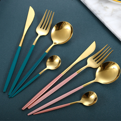 Stainless steel tableware knife, fork and spoon set Portuguese knife and fork steak knife Western food knife spoon fork steak knife and fork