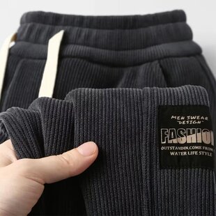Autumn and Winter Pants Men's Warm Outer Wear Ins Fashionable Loose All-match Leg-tipped Sports Pants All-match Casual
