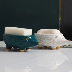 北歐可愛皂盒家用刺蝟瀝水肥皂盒民宿賓館衛生間裝飾香皂架簡約風