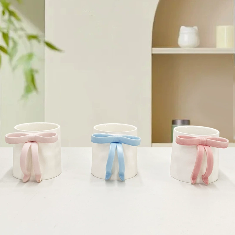 (Cross-border trading), coffee cute three dimensional afternoon tea with bow, 3D