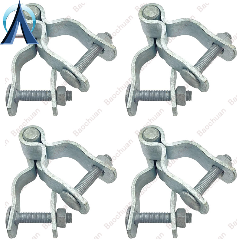 Conectores de tubería de acero galvanizado en caliente, accesorios de ensamblaje de jaula, eje de puerta de barandilla, tarjeta, puerta bisagra, cerradura de jaula, abrazadera de tubería de conexión