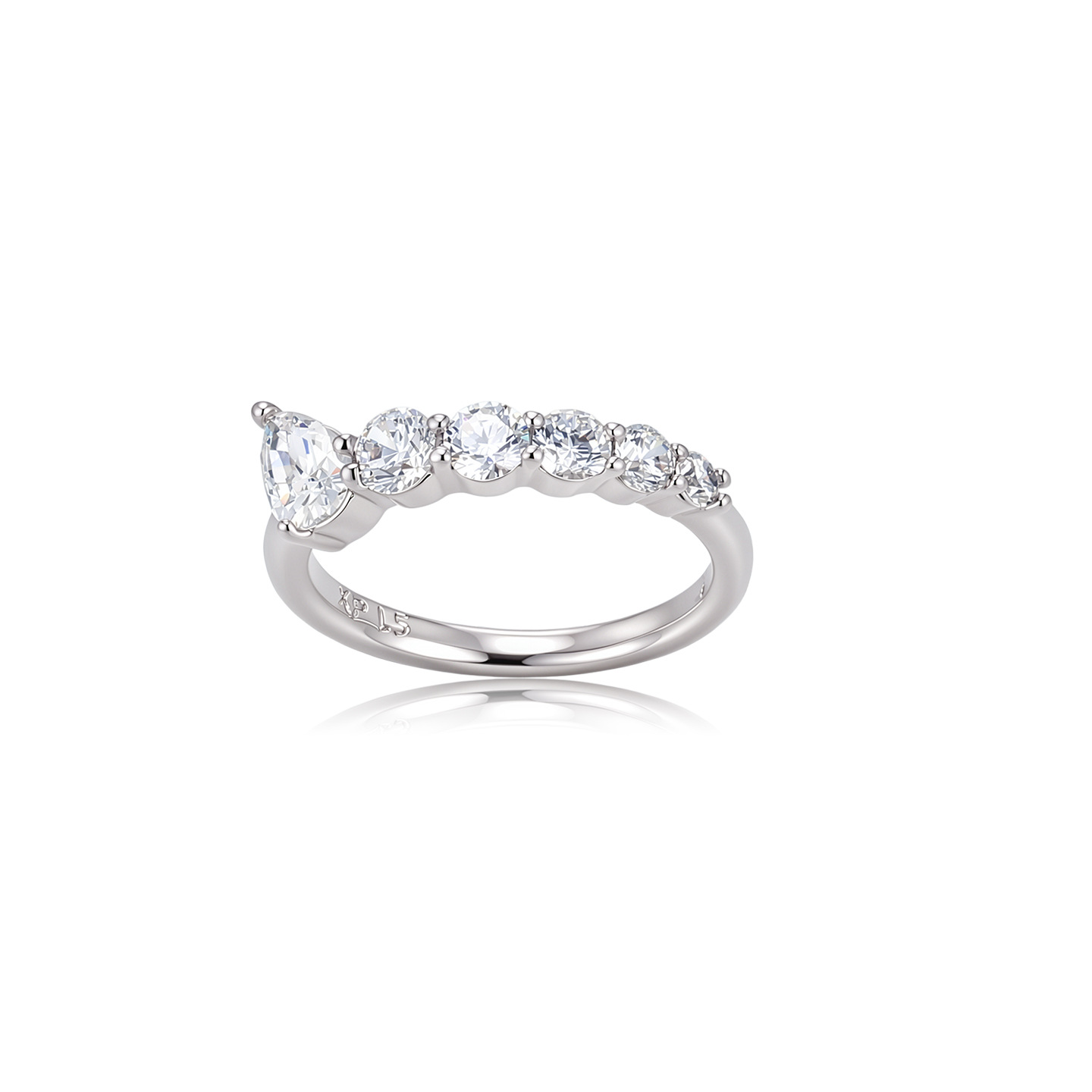 Xuping simple ins viento anillo de gota de agua redondo de aleación de cobre chapado blanco diario anillo fácil al por mayor para mujeres