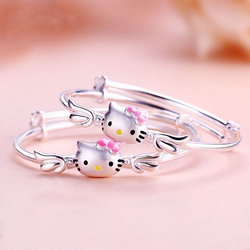 Kitty Cat Bracelet Angel Hello Kitty High-value Student Bracelet Solid Push-pull Birthday