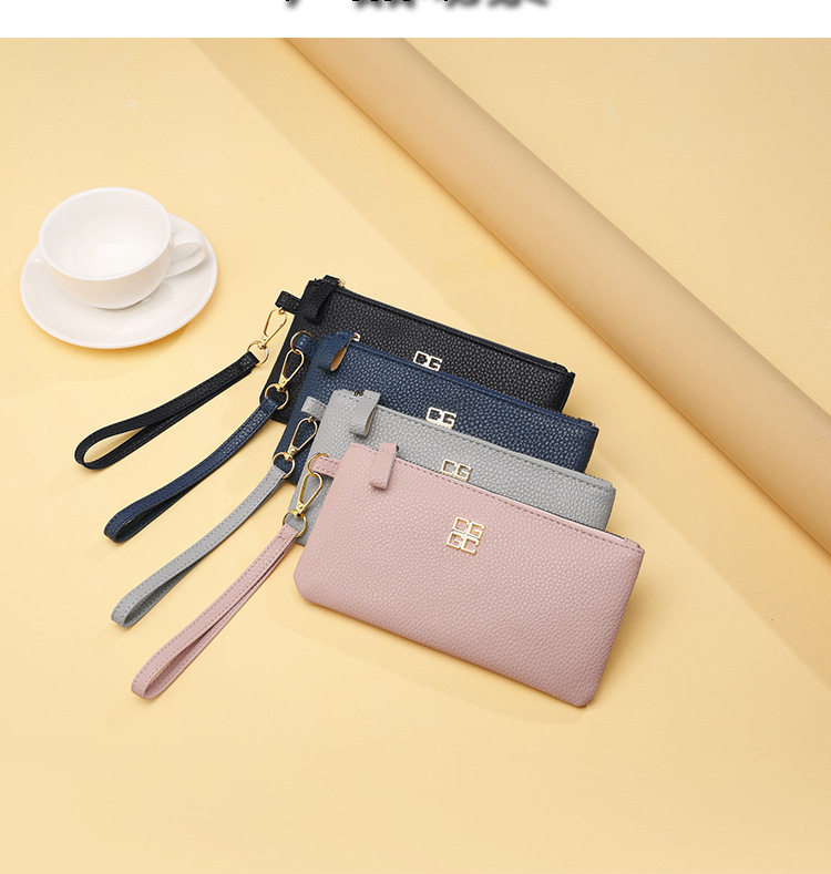 76g Weight Zipper Closure Type Pu Solid Color Square Clutches