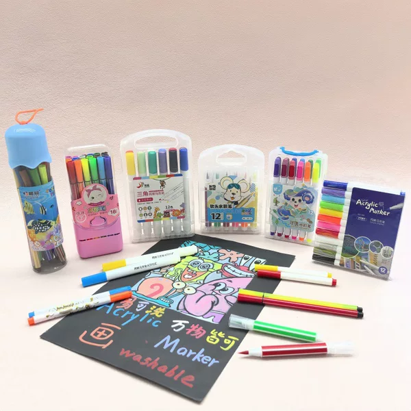 Acrylic Marker Pen Student Art Washable Watercolor Pen Painting Color Graffiti Brush Opaque Color Stacking Brush