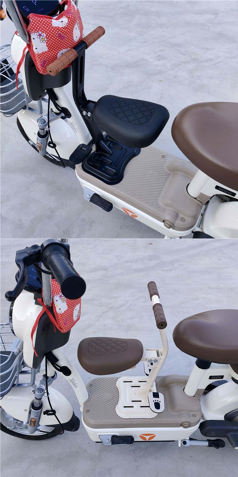 Front-mounted child seat for electric vehicles, foldable and thickened universal seat for baby electric scooters