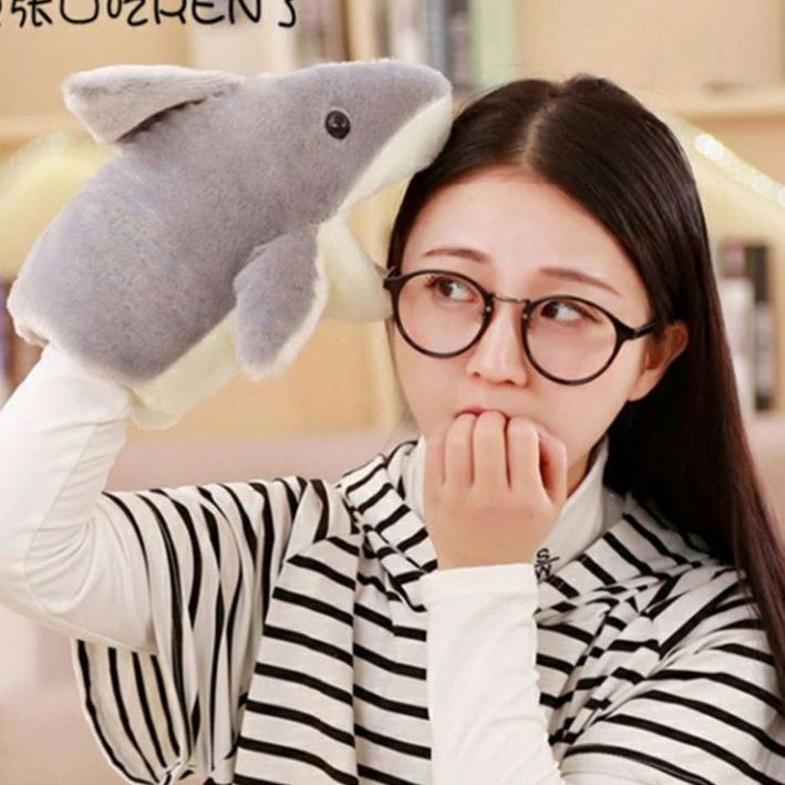 상어 손 인형 장갑 인형 입 오프닝 인형 입 움직이는 까다로운 봉제 장난감 상어 팔 생일 선물