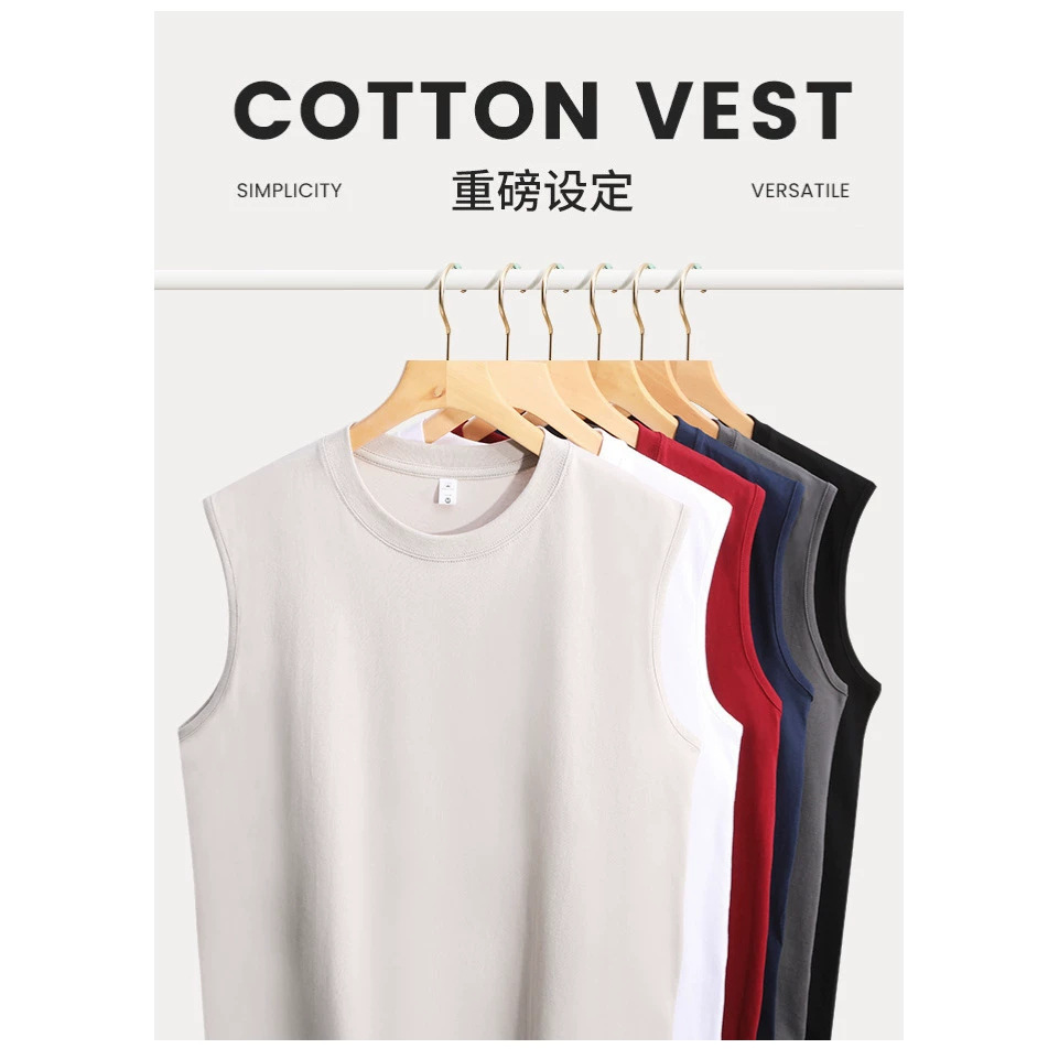 200g pure cotton sleeveless T-shirt for summer casual sports and competitions, suitable for men and women in basketball and football