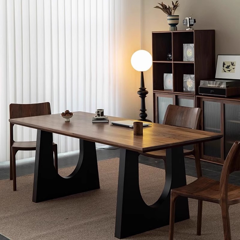 Italian minimalist wooden household living room dining table simple creative office meeting desk negotiated table workbench 3