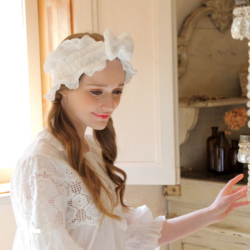 Japonés ins conejo encaje arco banda de pelo Internet celebridad lavado de cara tocado Casa de la muchacha de ala ancha diadema