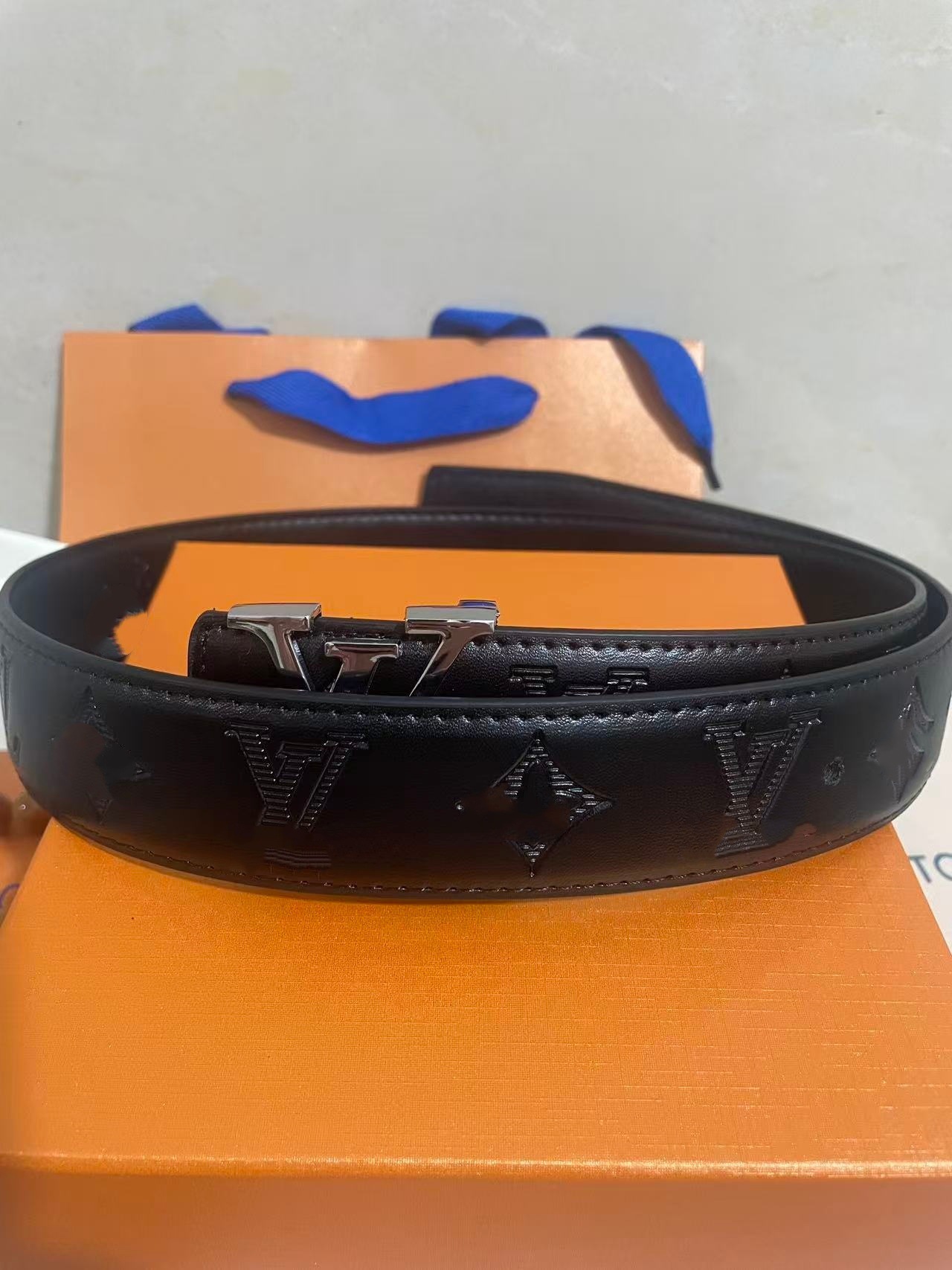 Cinturón para Hombre 4.0 cm de Piel de Vaca de Dos Capas con Hebilla Lisa para Uso Casual image 28