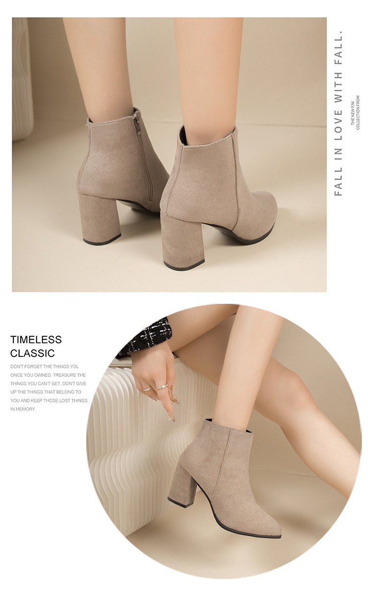 Damen Stiefeletten Mit Absatz Aus Wildleder Für Den Winter_voghion.com