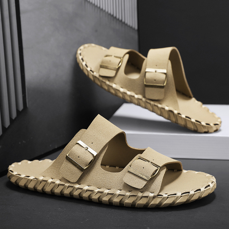 2024 nuevos zapatillas de verano planas sandalias casuales al aire libre zapatillas de playa para hombres image 3