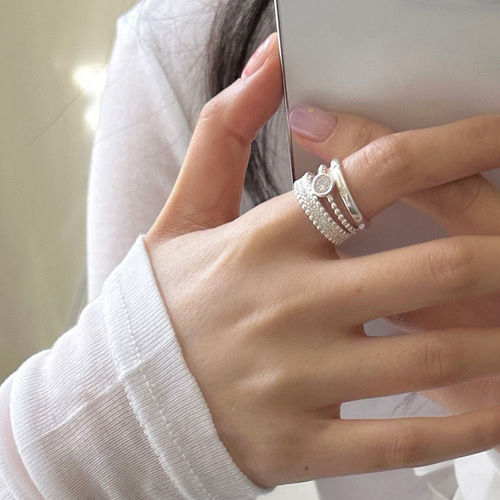 Layered Wind Ring Set for Women, Fashion Mix-and-Match Style, Unique Ins-inspired Ring Design,  New Arrival