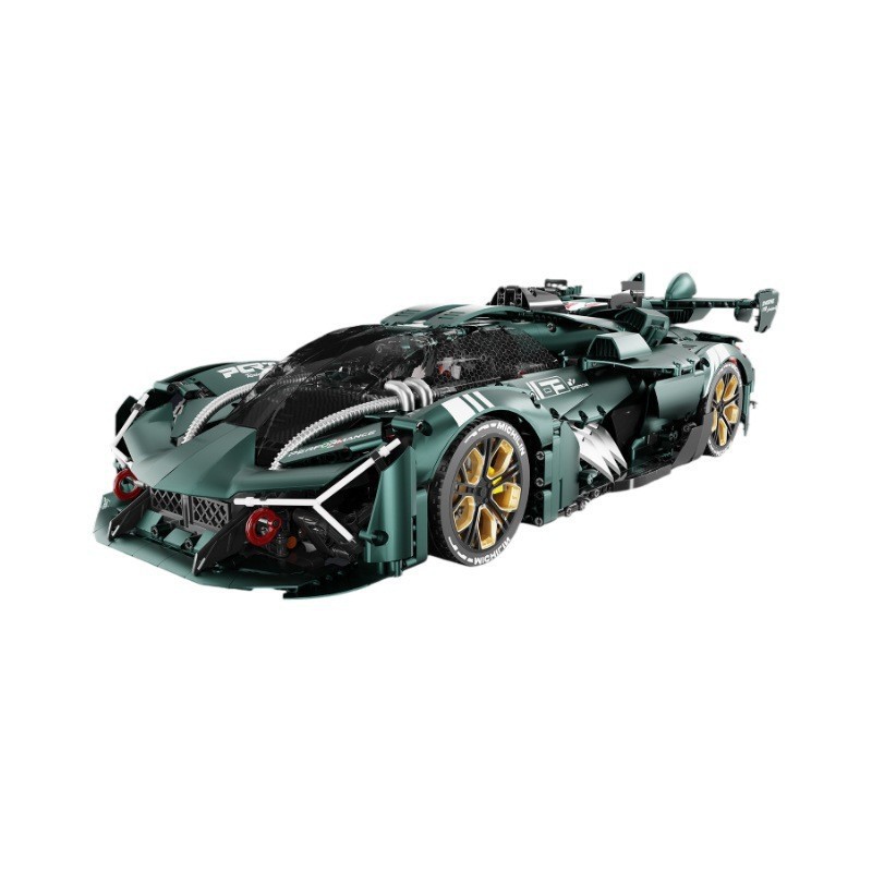 LERU10711 새로운 1:8 슈퍼 런 시리즈 3 천년 전기 도금 한정판 럭셔리카 로고 조립 된 빌딩 블록