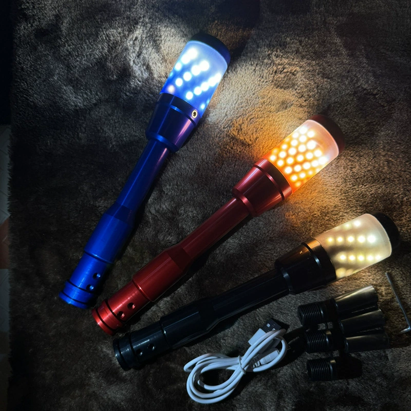 Автомобильная универсальная ручка рычага переключения передач, внутренняя модификация, светодиодный сенсорный светильник, меняющий цвет, аксессуары для модификации рычага переключения передач из нержавеющей стали