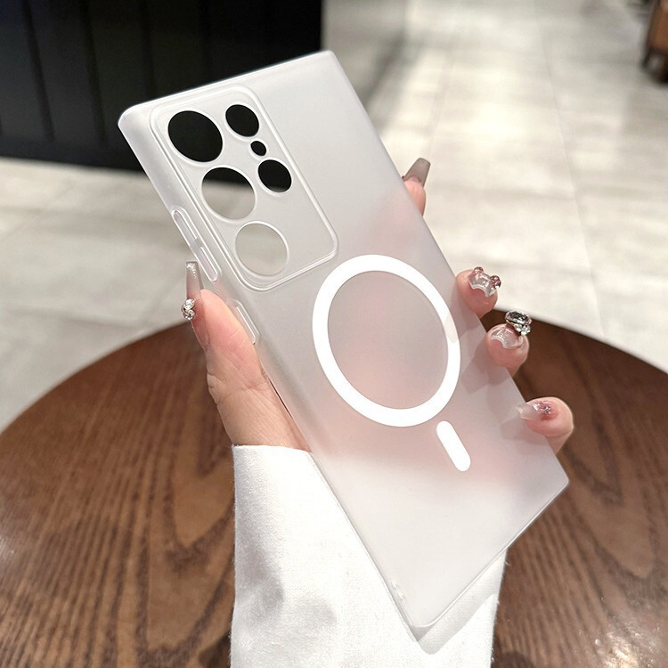 Suitable for Samsung S25Ultra Matte Skin-Feel Protective Case S26 Fine Hole Ice Mist Magnetic Charging Pc Phone Case S23 Suitable for Samsung S25Ultra Matte Skin-Feel Protective Case S26 Fine Hole Ice Mist Magnetic Charging Pc Phone Case S23
