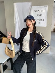 刺绣拉链短款外套2025秋季新款韩系显瘦时尚百搭长袖开衫女装chic