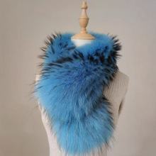 厂家直销海宁皮草超大真毛貉子毛领帽条围脖一款两用保暖时尚百搭