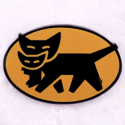 Music album enamel pin black cat badge record brooch jewelry