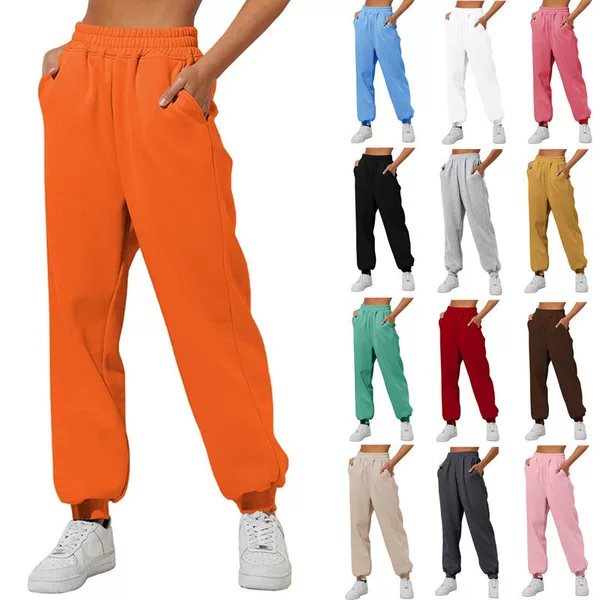 Amazon 2023 Women's High Waist Loose Sweatpants Comfortable High Waist Jogging Pants Casual Sweatshirt with Pocket