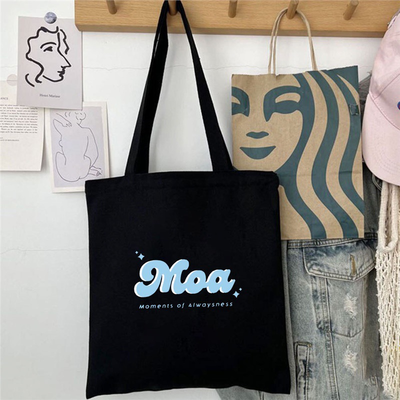 moa文字明星同款周边应援手提包 手拎单肩包 日系淑女百搭购物袋