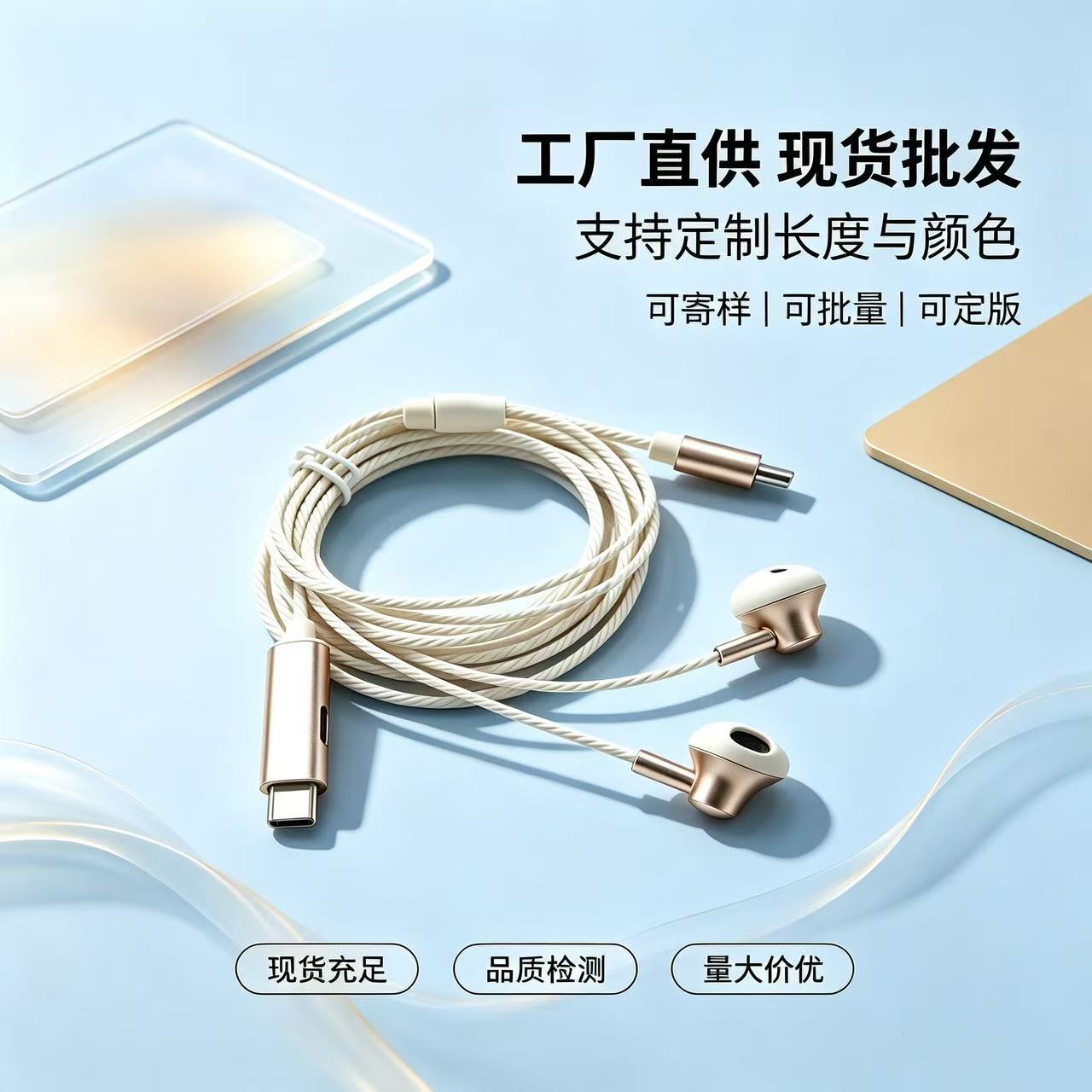 新款K歌耳机自带声卡麦克风直播PK录歌专用耳返有线耳机
