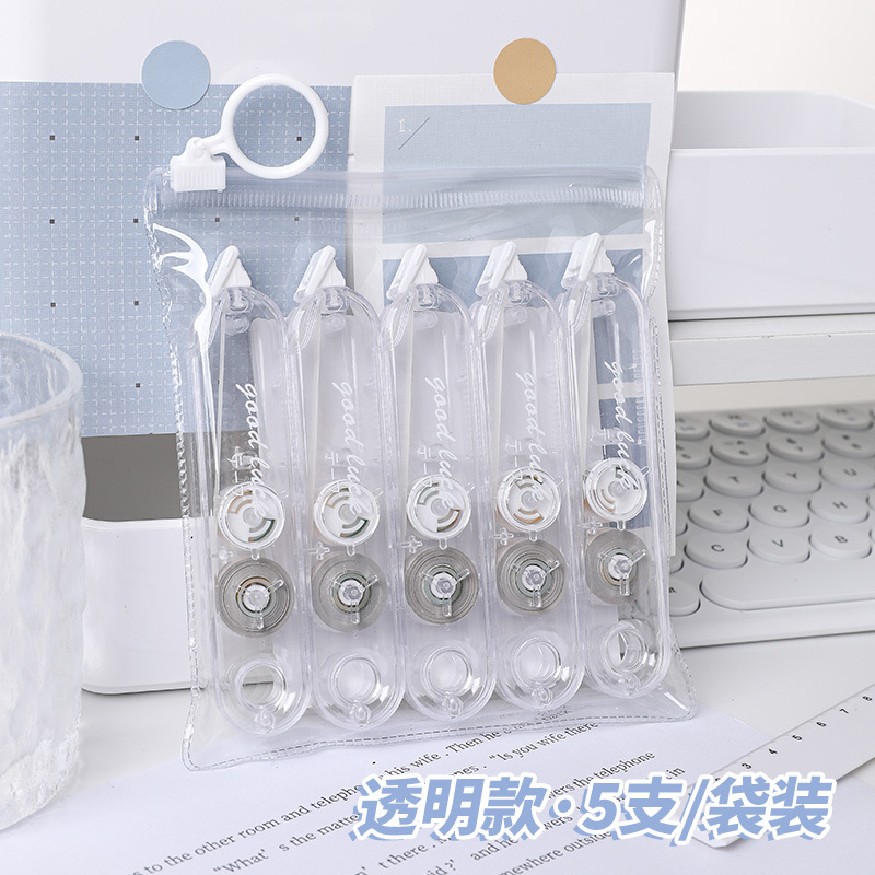 Blanco transparente simple corrección con alto valor de la cara con cubierta japonesa correa de corrección mini silenciosa correa portátil