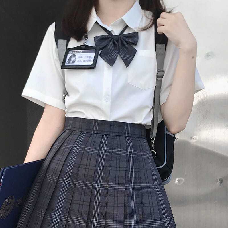 jk制服衬衫女短袖奶白色夏日系少女学生内搭学院风衬衣上衣