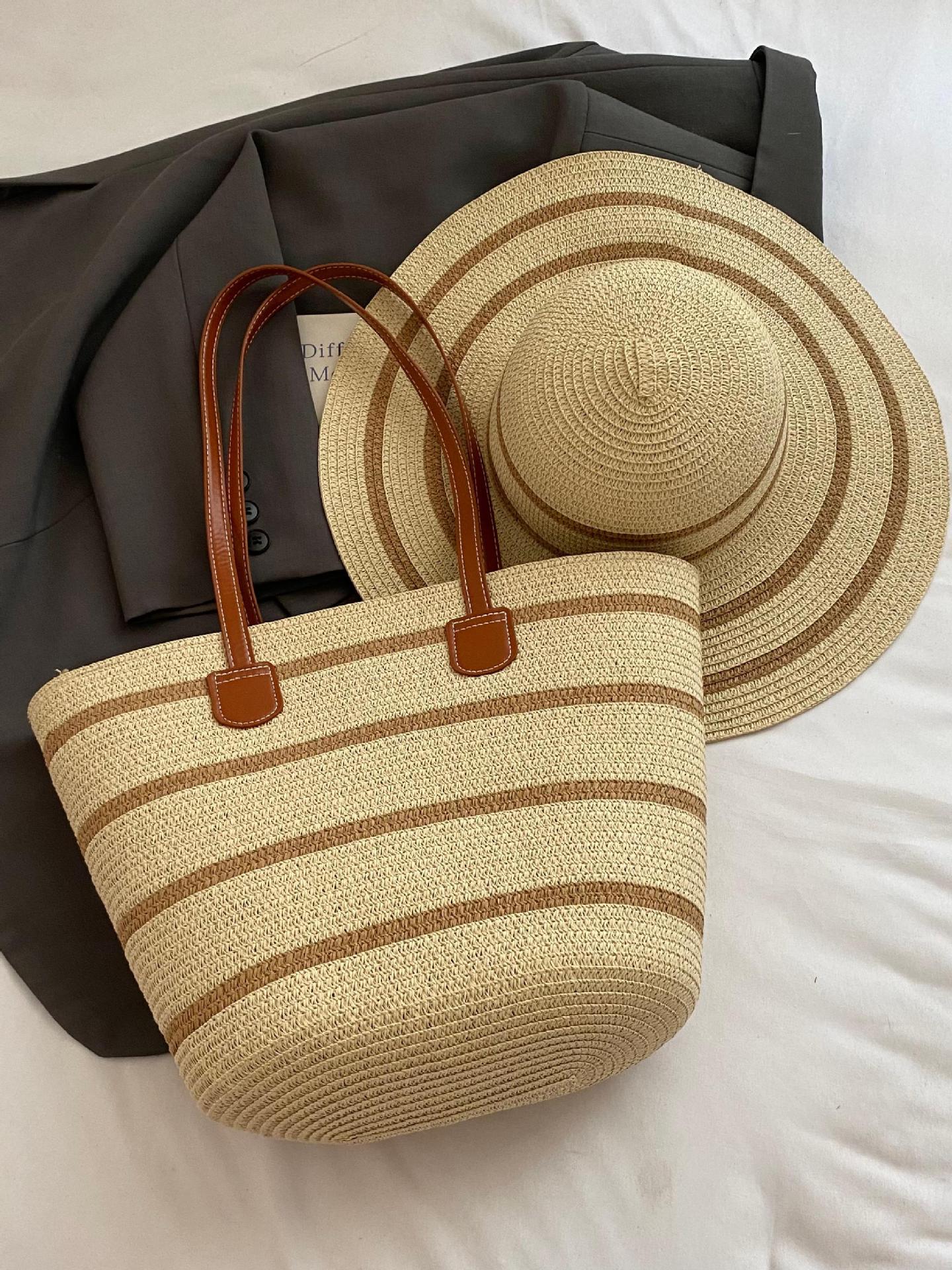 Bolso tejido de paja de vacaciones junto al mar popular de verano para mujer 2025 nuevo bolso de playa tejido bolso de hombro de gran capacidad Bolso Tote