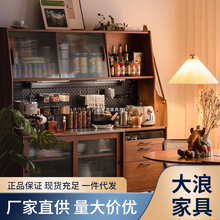 北欧风实木餐边柜复古厨房收纳储物柜家用日式一体靠墙酒柜茶水柜