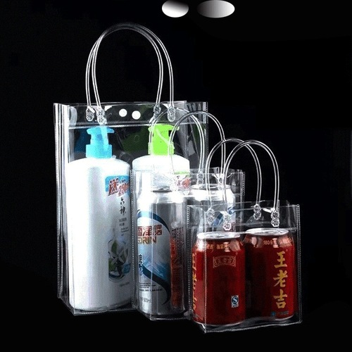 PVC Zipper Handbag with Color Printing Capability, Thickened Transparent Plastic Gift Packaging for Wedding Favors