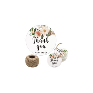 Flower THANKYOU Hanging Card White Card Kraft Paper Card Label Wedding Party Craft Scrapbooking Gift