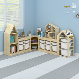 Children's Toy Storage Rack Storage Cabinet Large Capacity Bookshelf Desktop Solid Wood Simple Small Picture Book Rack