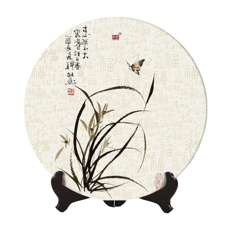 CHENGQIN 창조적 인 홈 액세서리 세라믹 장식품 장식 중국 스타일 장식 플레이트 거실 앉아 플레이트 선물 입구 연구