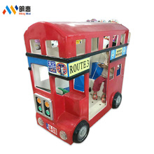 出口版玻璃钢摇摆机3人巴士摇摇车儿童乐园摇摇车投币游戏机