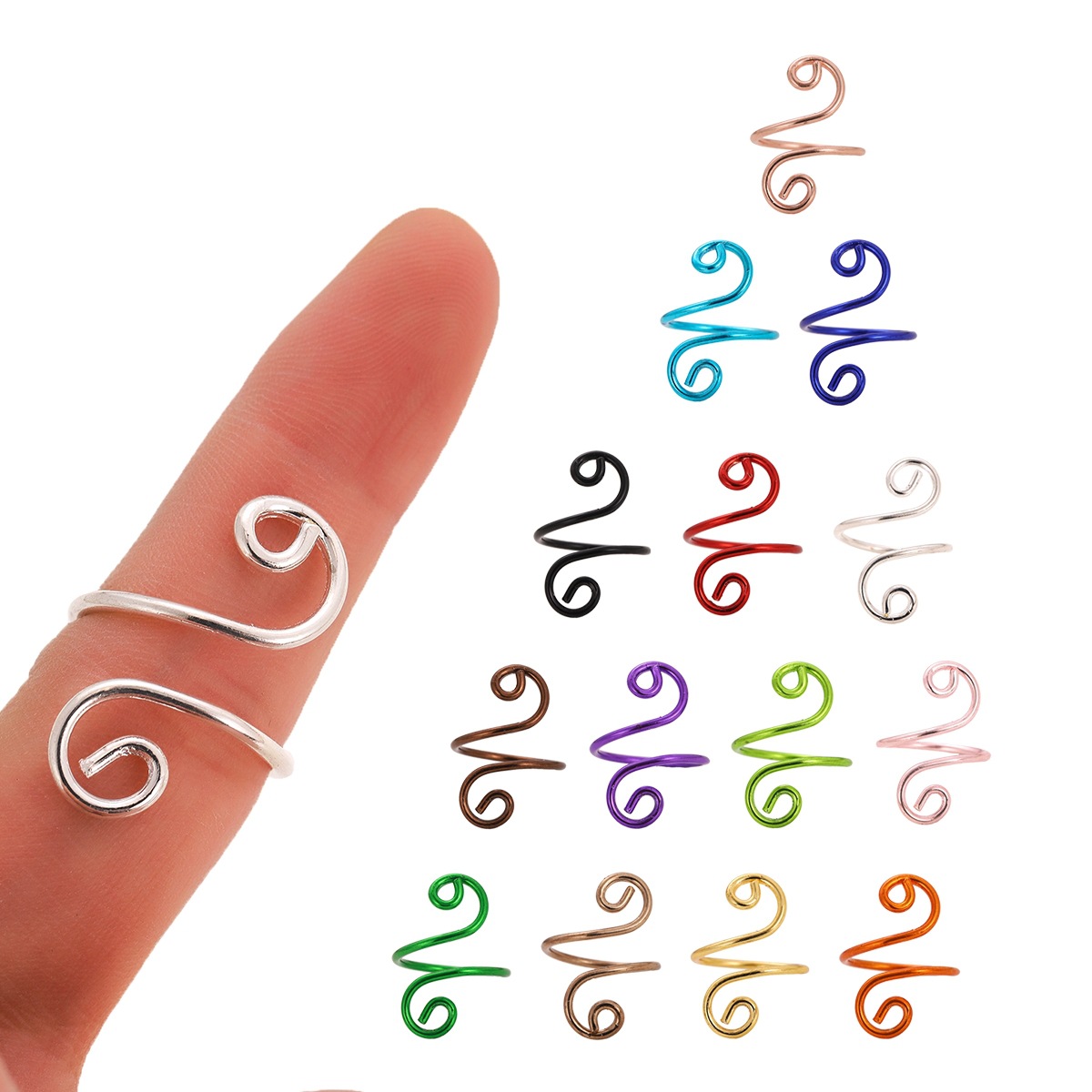 2024 nuevo anillo de suéter de tejer de Amazon envuelto anillo de suéter de crochet electroforesis anillo de crochet de color